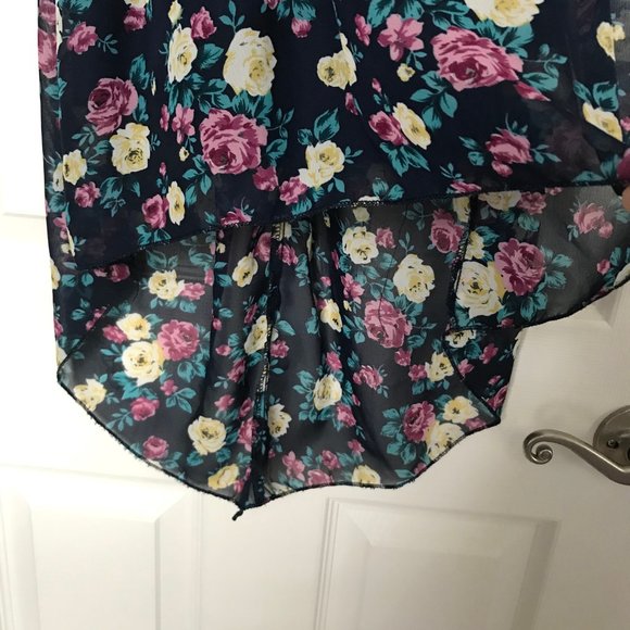 🟡SOLD🟡Rue21 Floral High Low Dress with Bow - Picture 3 of 7
